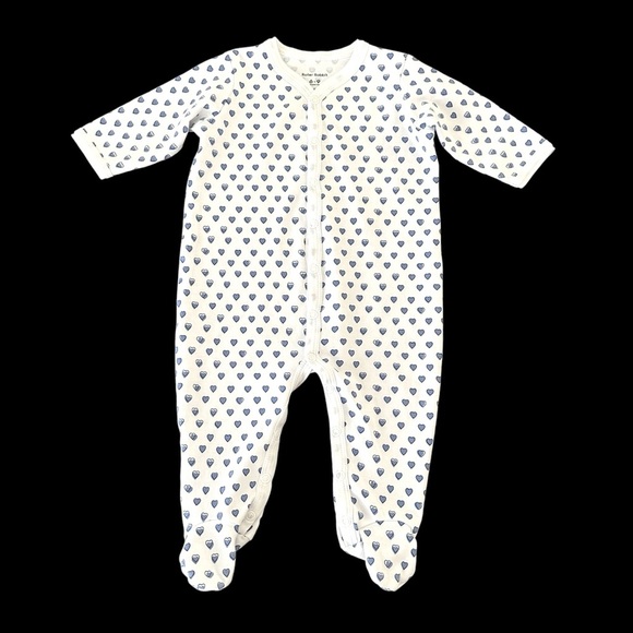 Roller Rabbit Baby 6-9 months Hearts Snap Up Footie One Piece Cotton Purple Cute - Picture 1 of 4